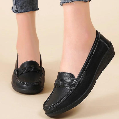 Women Flats Wedge Genuine Leather Fashion Comfortable Shoes Women Slip On Nurse Shoes Moccasins Outdoor Plus Size Tenis Feminino - Durage Collection