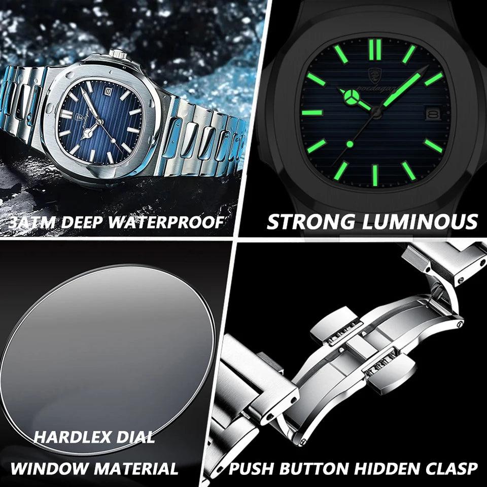 Luxury Watch Business Waterproof Male Clock Luminous Date - Durage Collection