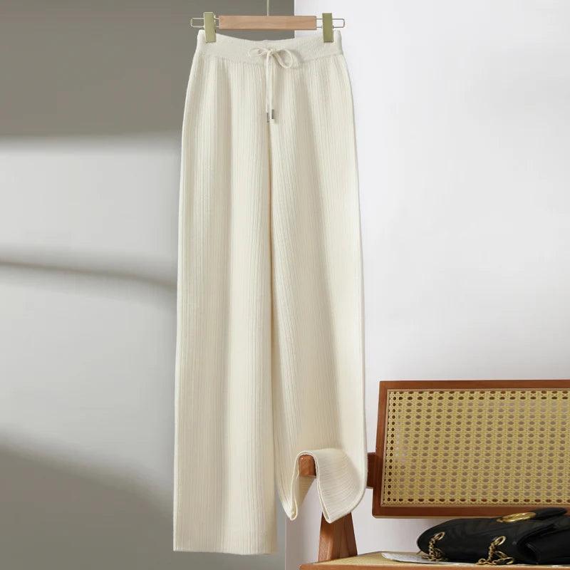 Cashmere Wide Leg Trousers - Durage Collection