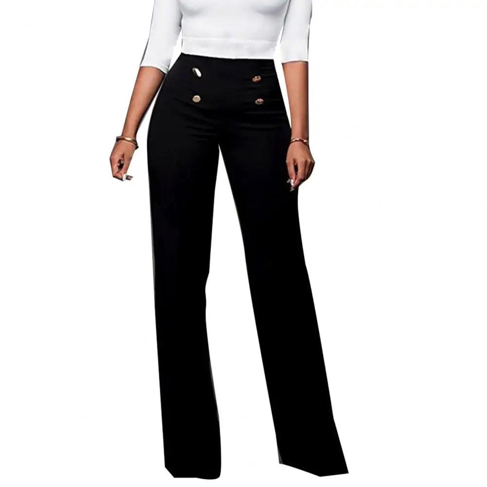 Women Wide Leg Pants High Waist Autumn Ladies Fashion Trousers Solid Color Comfortable Soft Bell-bottoms Pants Women Clothing - Durage Collection