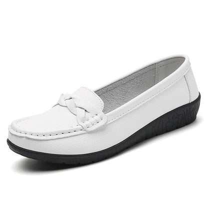 Women Flats Wedge Genuine Leather Fashion Comfortable Shoes Women Slip On Nurse Shoes Moccasins Outdoor Plus Size Tenis Feminino - Durage Collection