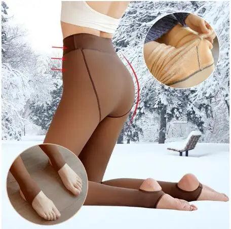 Winter Warm Leggings Women Sexy Slim Translucent Pantyhose Elastic High Waist Legging Panty Sock Thick Stretchy Thermal Leggings - Durage Collection