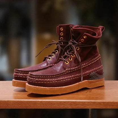 VISVIM Men's Streetwear Shoes Fashion Handmade Shoes for Men Male Bison Leather Casual Boots Men's Outdoor Sports Shoes - Durage Collection