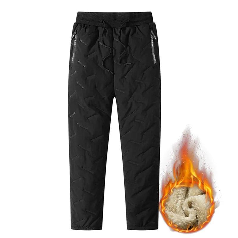 Winter Sweatwear Men Plush Thick Fleece Sweatpant Lambswool Thermal Trousers Casual Pants Waterproof Windproof Warm Cotton Pants - Durage Collection