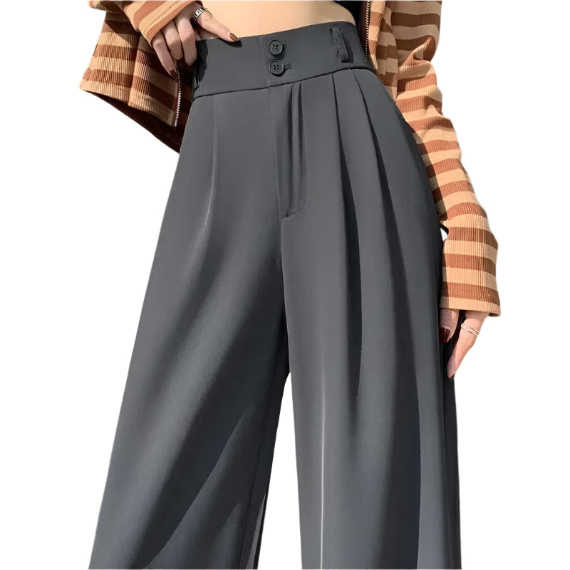 Elegant Wide Leg Pants Women Korean Style High Waist Black Baggy Pants Office Ladies Fashion Loose Suit Trousers Streetwear 2024 - Durage Collection