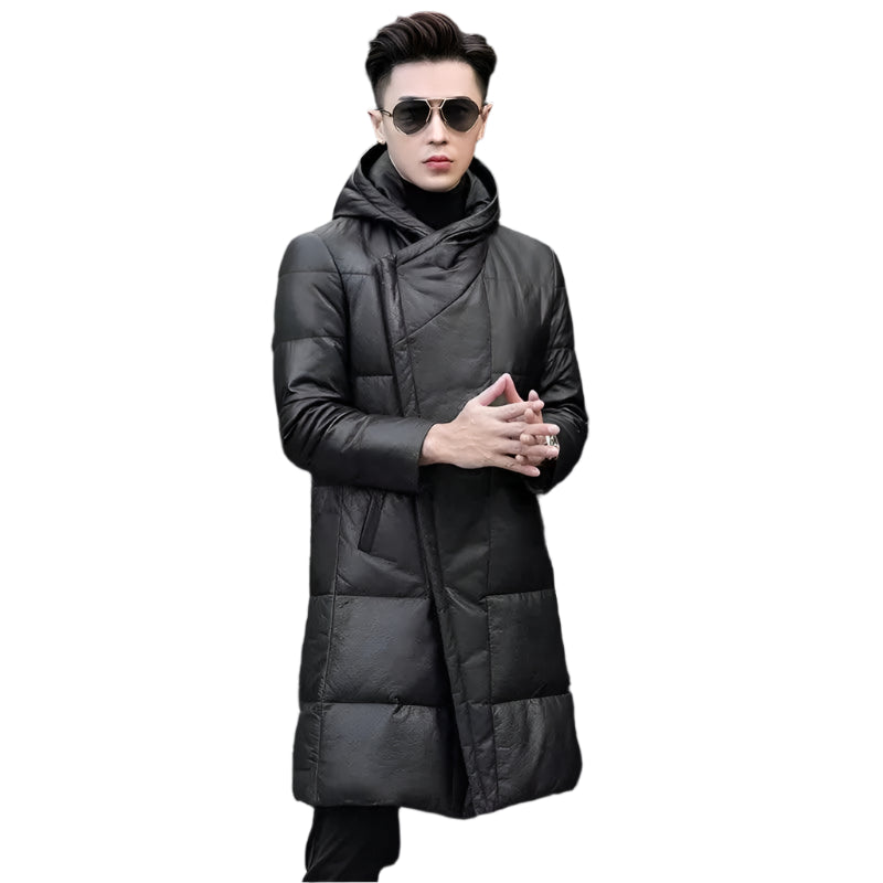 2025 new arrival winter 90% white duck down natural genuine leather casual jackets men,sheepskin coat ,Plus-size S-5XL 22069 - Durage Collection