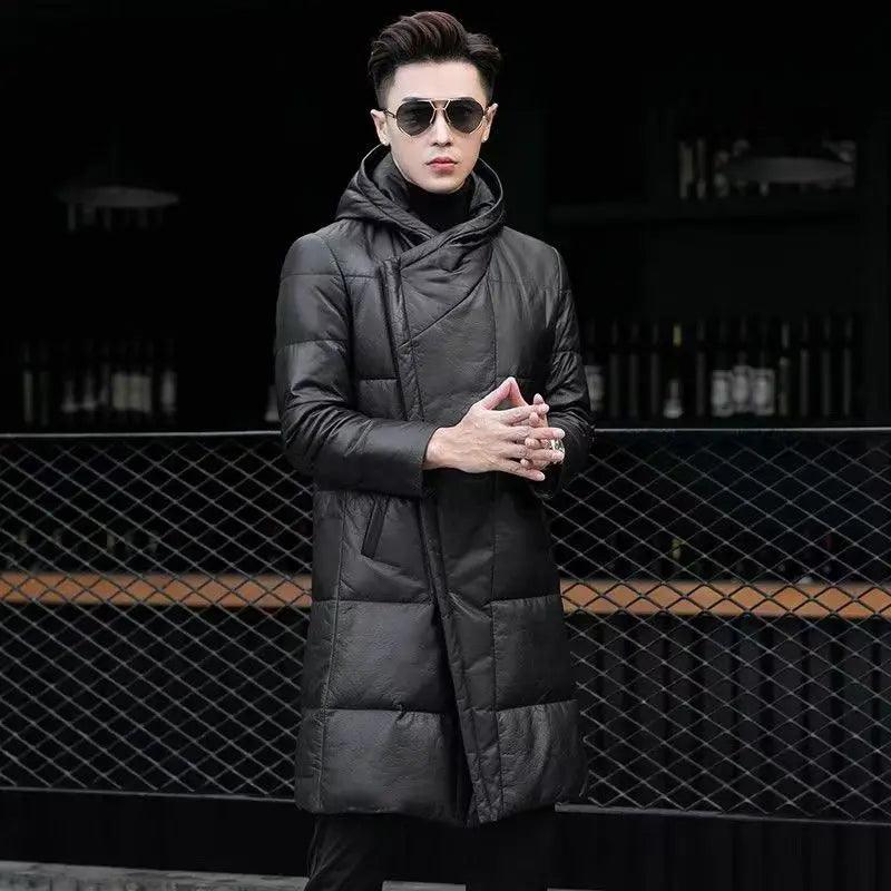 2025 new arrival winter 90% white duck down natural genuine leather casual jackets men,sheepskin coat ,Plus-size S-5XL 22069 - Durage Collection