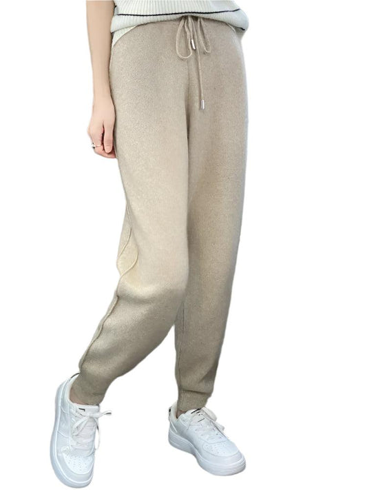 High Waist Cashmere Wool Pencil Pants - Durage Collection