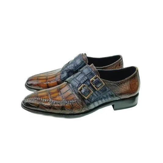 2024new arrival Fashion Crocodile Skin causal shoes men,male Genuine leather Shoes PDD253 - Durage Collection