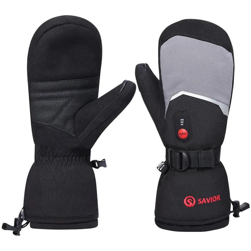 SAVIOR HEAT Winter Electric Heated Gloves For Men Women Riding Ski Fishing Waterproof Rechargeable Battery Heating Thermal Wamer - Durage Collection