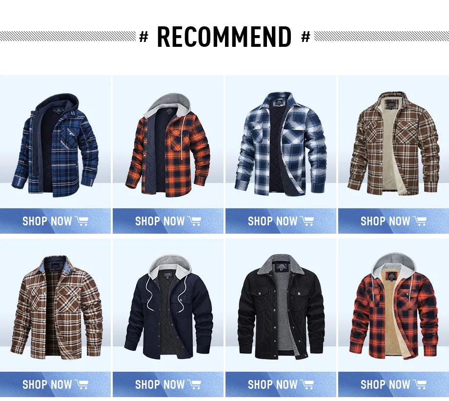 TACVASEN Oversize Lightweight Shirt Jacket Button Down Cotton Plaid Shirts Mens Long Sleeve Streetwear Flannel Shirts W/ Pockets - Durage Collection