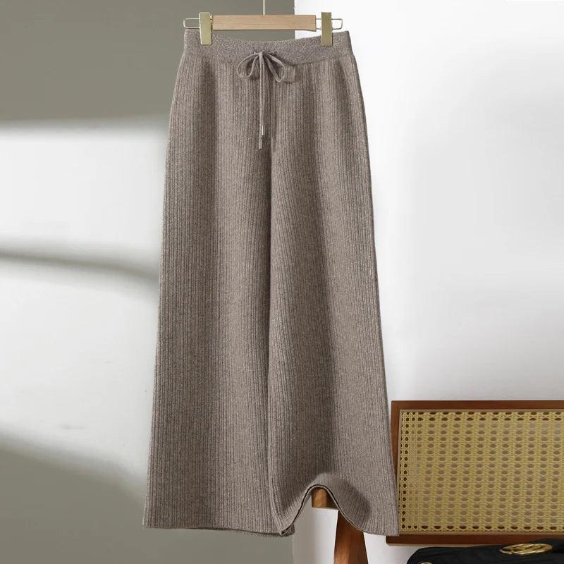 Cashmere Wide Leg Trousers - Durage Collection