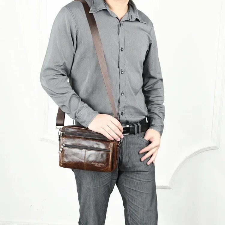 Vintage Genuine Leather Men’s Shoulder Bag - Durage Collection