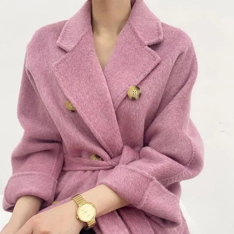 Alpaca Wool Mid Length Coat - Durage Collection