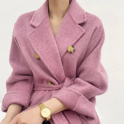 Alpaca Wool Mid Length Coat - Durage Collection