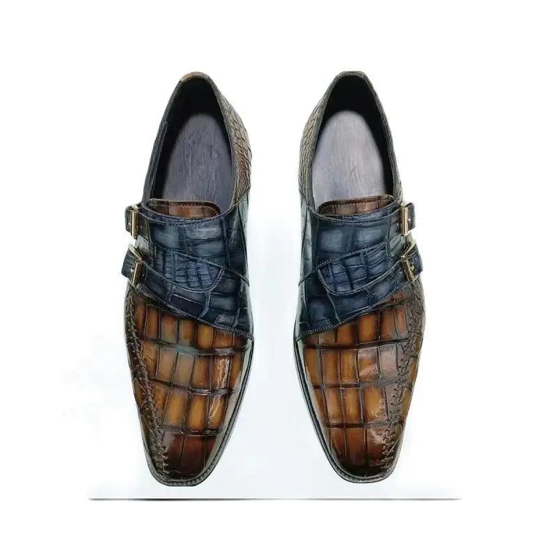 2024new arrival Fashion Crocodile Skin causal shoes men,male Genuine leather Shoes PDD253 - Durage Collection