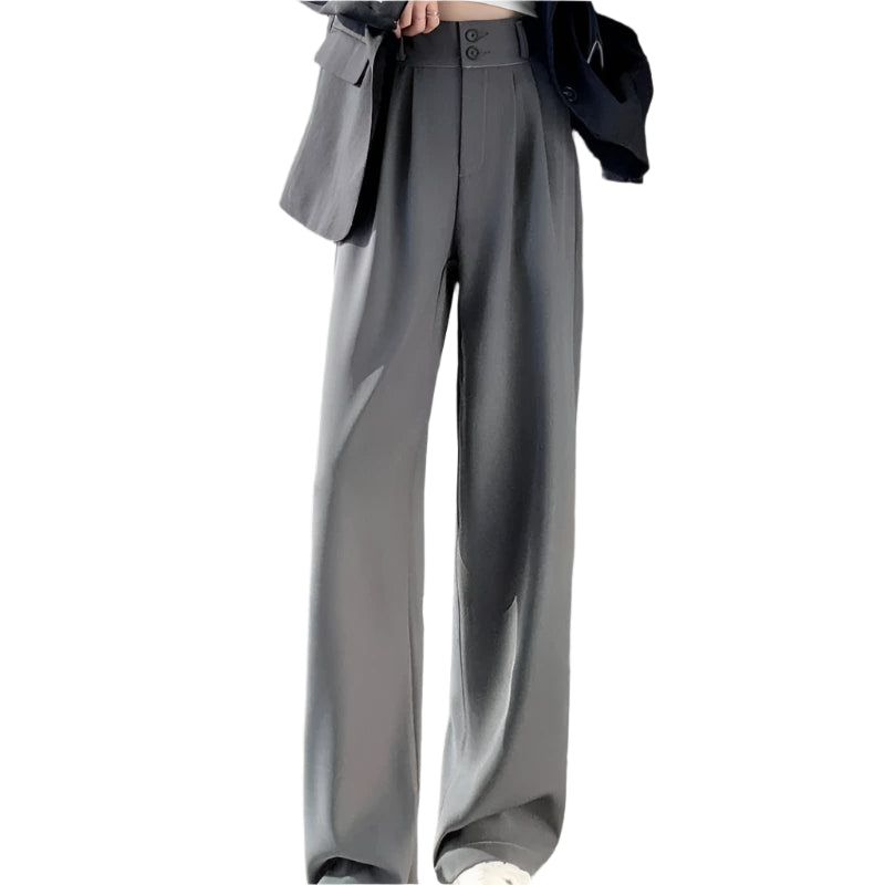 Elegant Wide Leg Pants Women Korean Style High Waist Black Baggy Pants Office Ladies Fashion Loose Suit Trousers Streetwear 2024 - Durage Collection