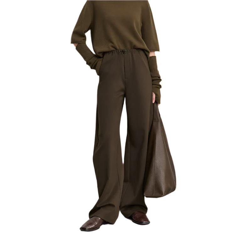 Minimalist Drawstring Straight Leg Trousers - Durage Collection