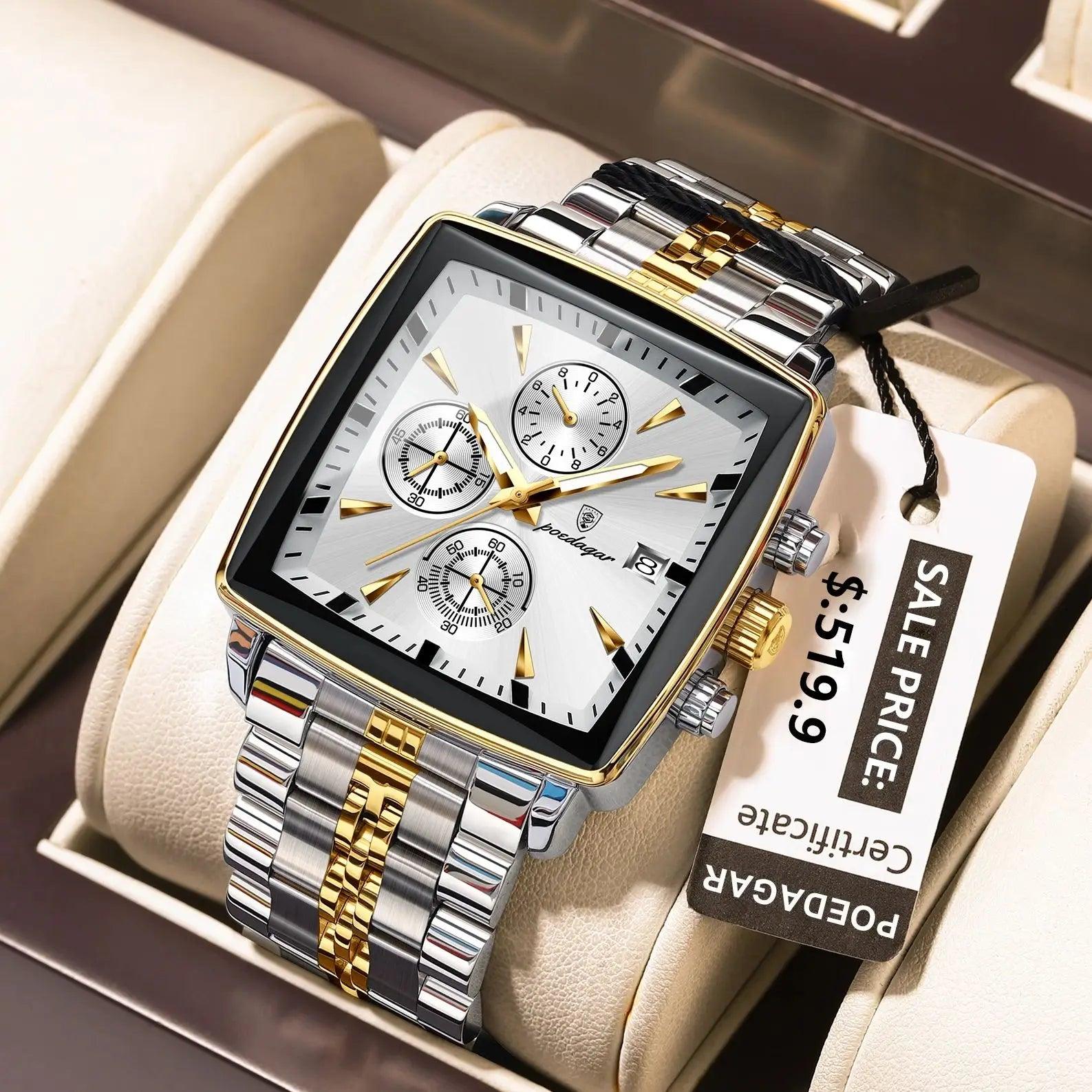 Luxury Square Sport Man Wristwatch Waterproof Luminous Watch Reloj - Durage Collection