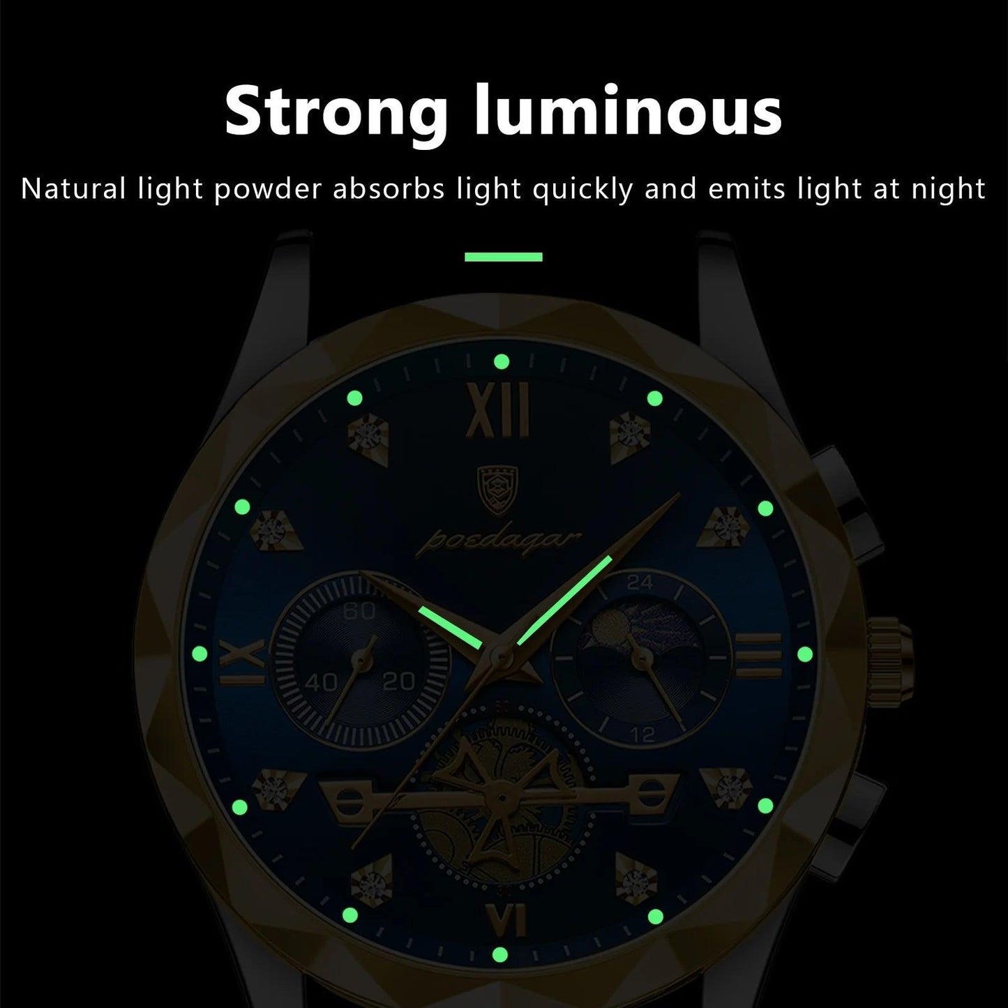 Luxury Man Wristwatch Waterproof Luminous Chronograph Watch - Durage Collection