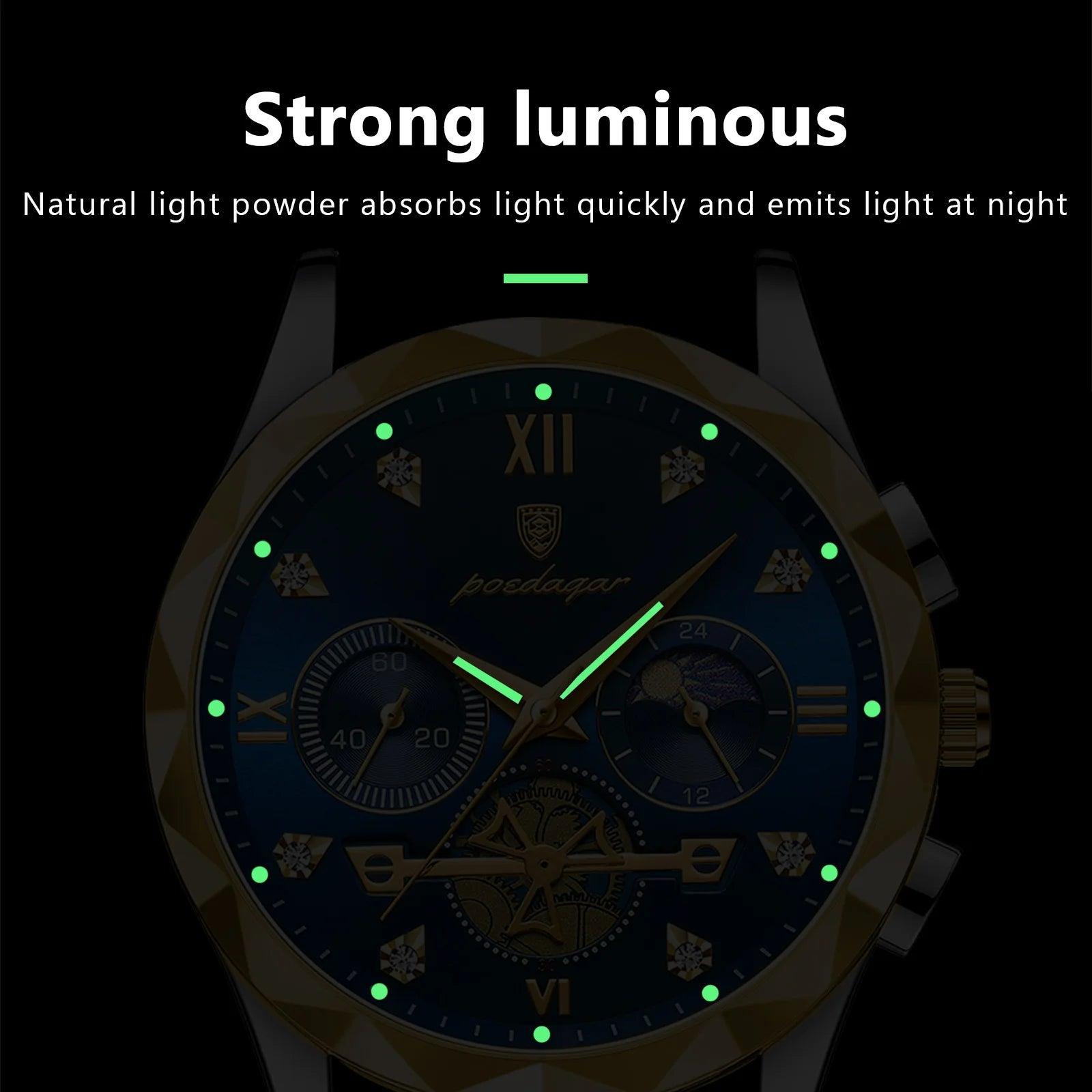 Luxury Man Wristwatch Waterproof Luminous Chronograph Watch - Durage Collection