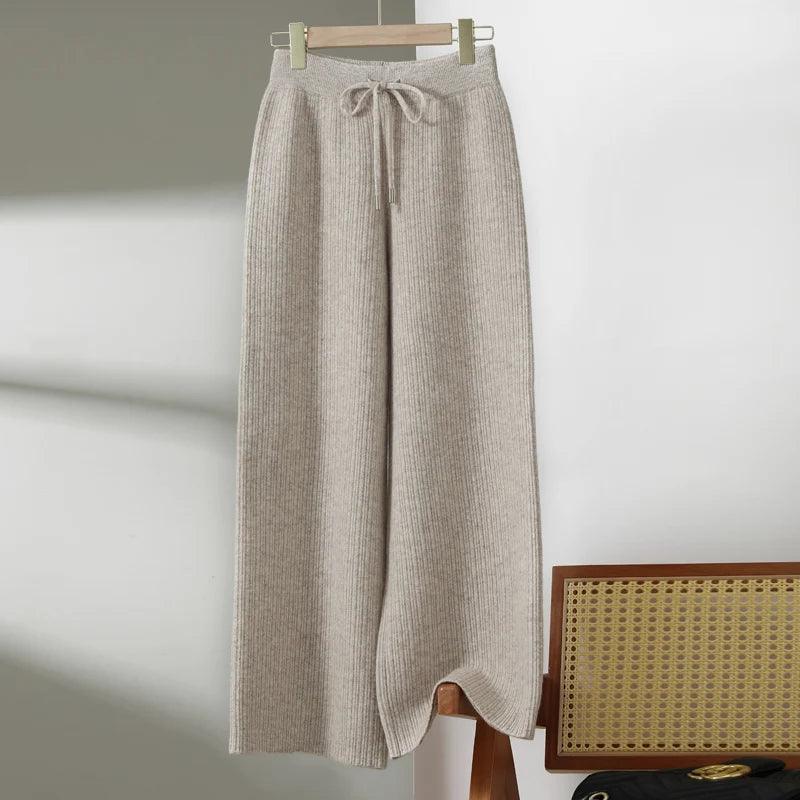 Cashmere Wide Leg Trousers - Durage Collection