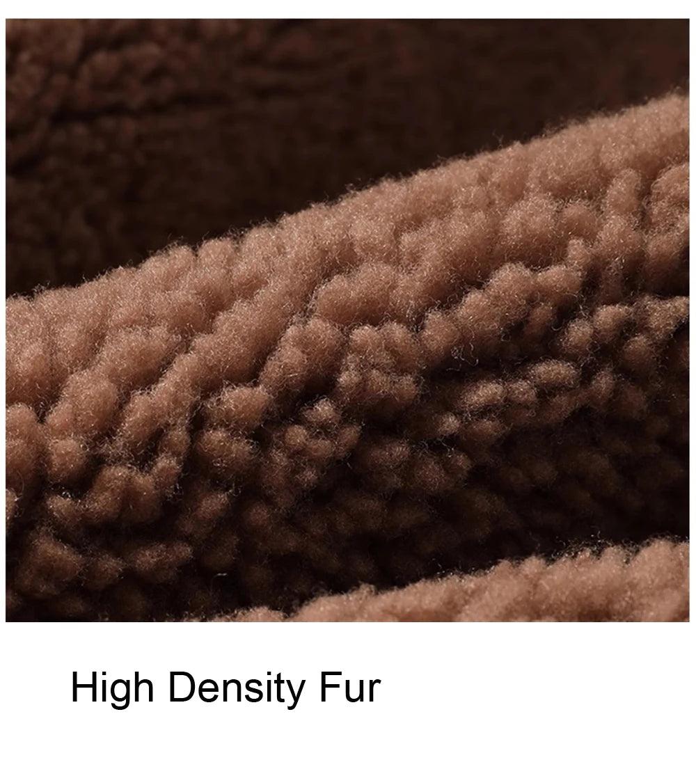 2024 Luhayesa Spain Merino Sheepskin Fur Sherling Jacket Brown Black Genuine Leather Winter Daily Natural Fur Clothes - Durage Collection