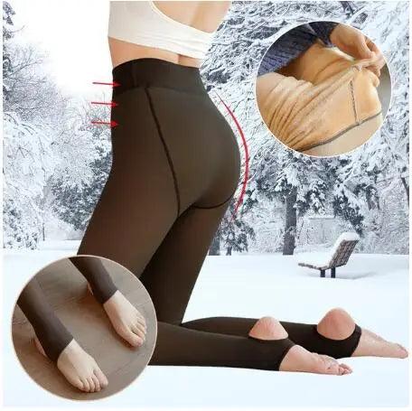 Winter Warm Leggings Women Sexy Slim Translucent Pantyhose Elastic High Waist Legging Panty Sock Thick Stretchy Thermal Leggings - Durage Collection