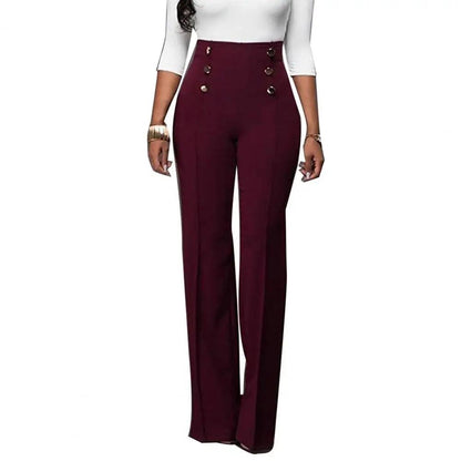 Women Wide Leg Pants High Waist Autumn Ladies Fashion Trousers Solid Color Comfortable Soft Bell-bottoms Pants Women Clothing - Durage Collection