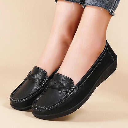 Women Flats Wedge Genuine Leather Fashion Comfortable Shoes Women Slip On Nurse Shoes Moccasins Outdoor Plus Size Tenis Feminino - Durage Collection