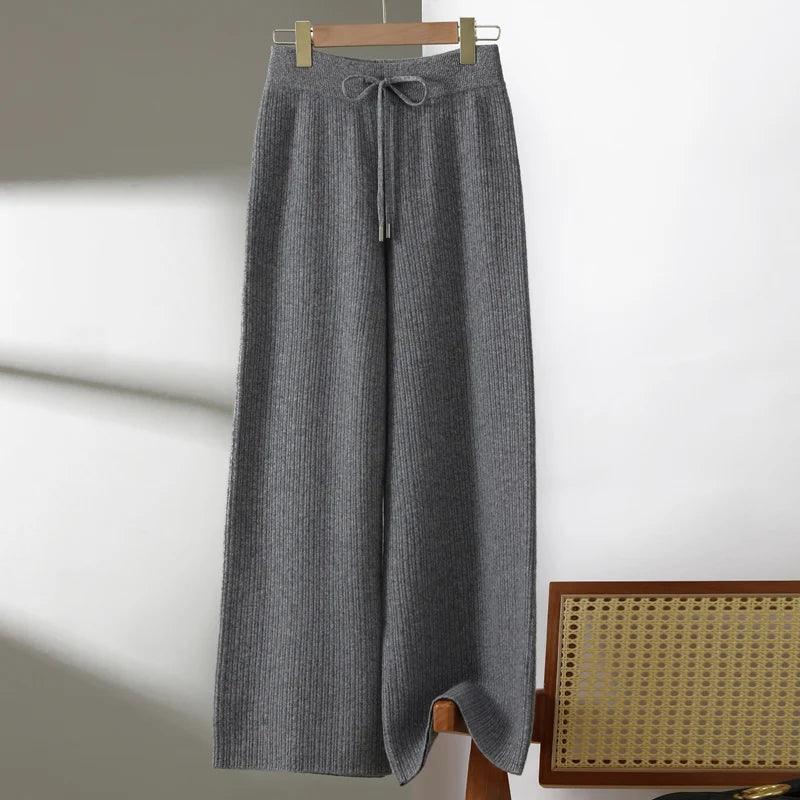 Cashmere Wide Leg Trousers - Durage Collection