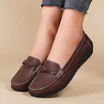 Women Flats Wedge Genuine Leather Fashion Comfortable Shoes Women Slip On Nurse Shoes Moccasins Outdoor Plus Size Tenis Feminino - Durage Collection
