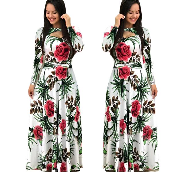 Floral Elegance Hollow Knit Dress - Durage Collection