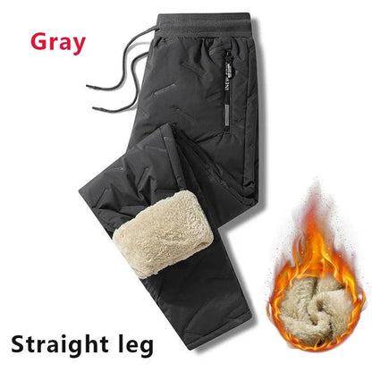Winter Sweatwear Men Plush Thick Fleece Sweatpant Lambswool Thermal Trousers Casual Pants Waterproof Windproof Warm Cotton Pants - Durage Collection