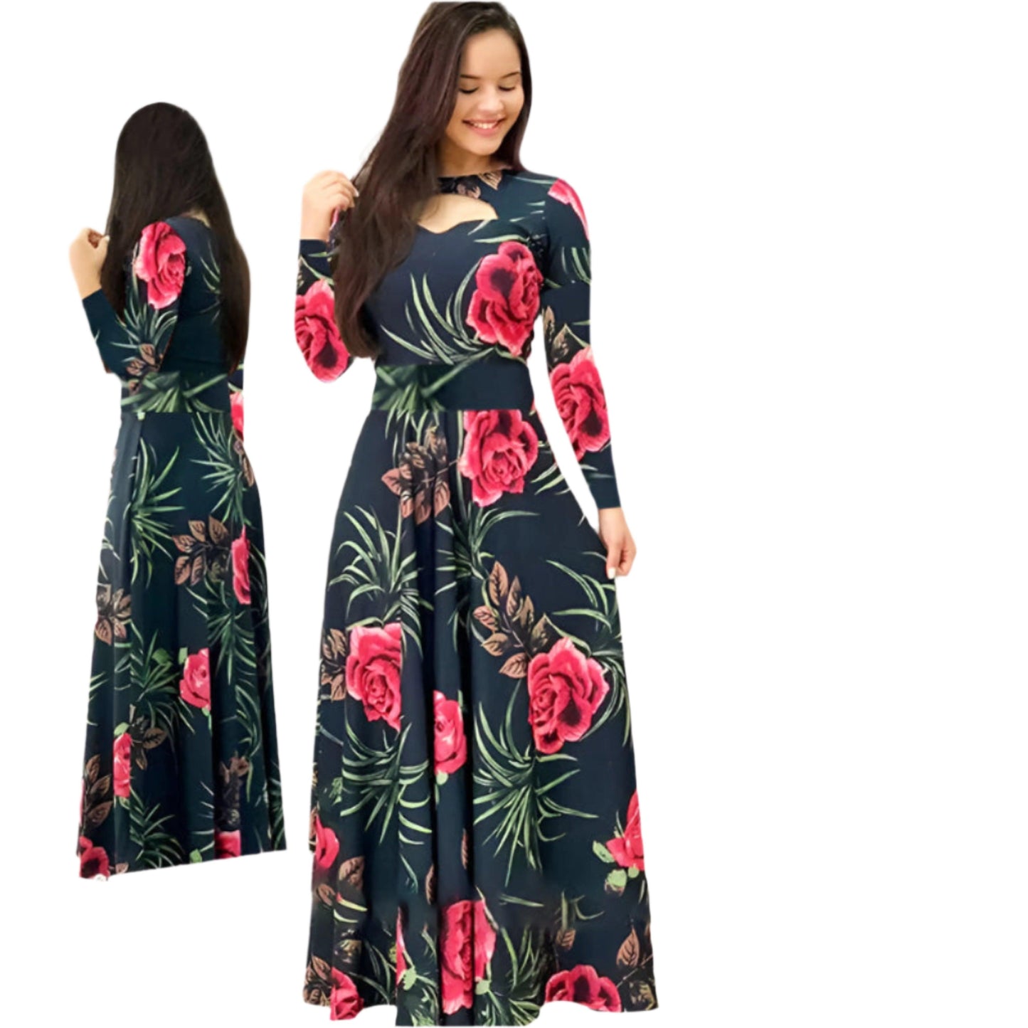 Floral Elegance Hollow Knit Dress - Durage Collection