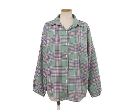 Casual Vintage Check Blouse - Durage Collection