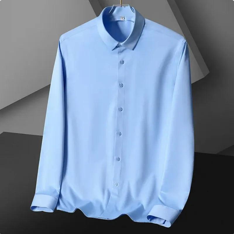 Men's Shirt Long Sleeve Non iron Wrinkle Resistant Business Dress - Durage Collection