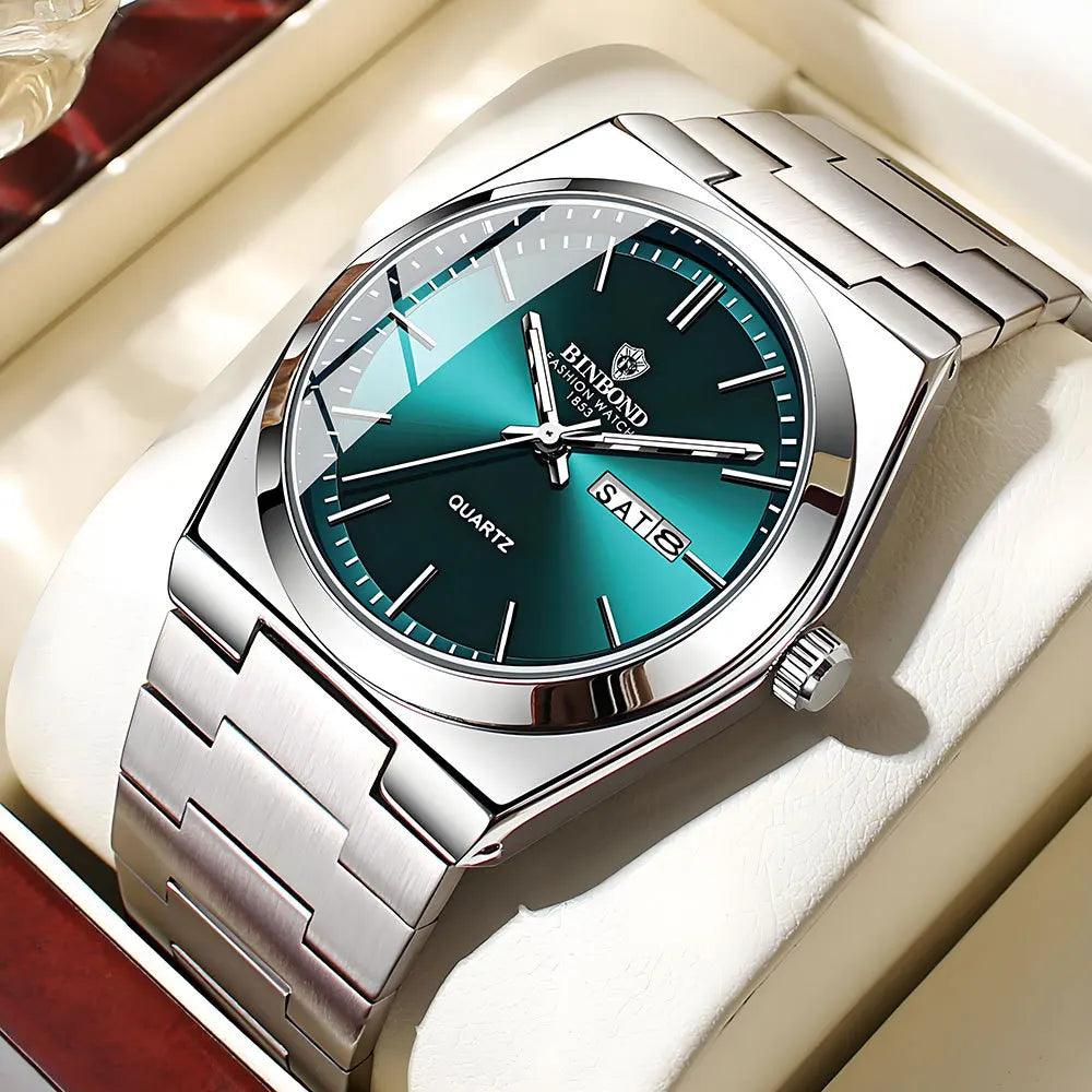 Men Watch Light Luxury Brand Stainless Steel Double Calendar - Durage Collection