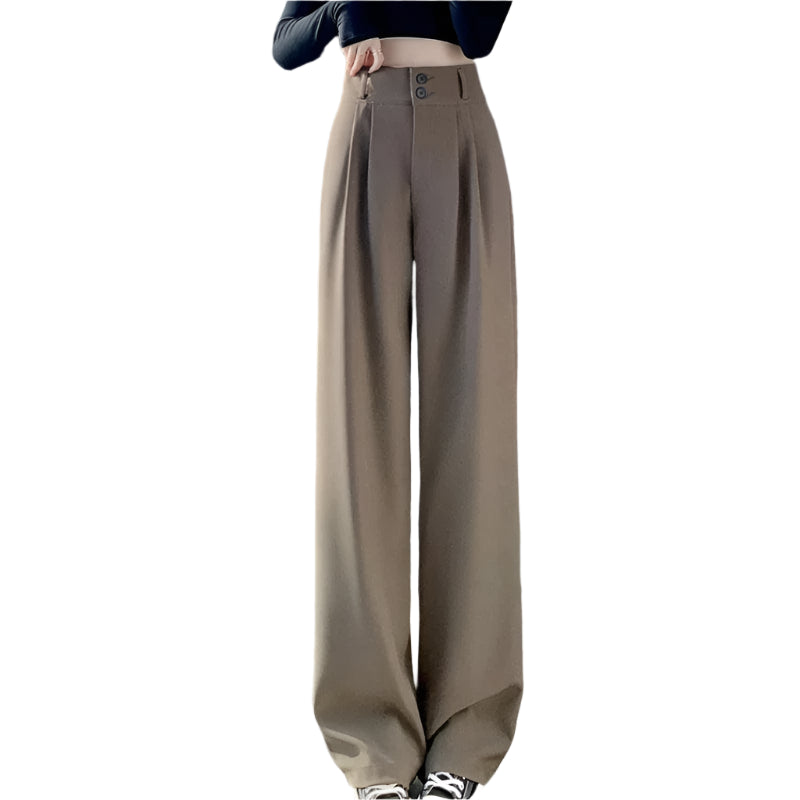 Elegant Wide Leg Pants Women Korean Style High Waist Black Baggy Pants Office Ladies Fashion Loose Suit Trousers Streetwear 2024 - Durage Collection