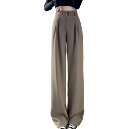 Elegant Wide Leg Pants Women Korean Style High Waist Black Baggy Pants Office Ladies Fashion Loose Suit Trousers Streetwear 2024 - Durage Collection