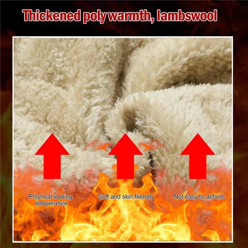 Winter Sweatwear Men Plush Thick Fleece Sweatpant Lambswool Thermal Trousers Casual Pants Waterproof Windproof Warm Cotton Pants - Durage Collection