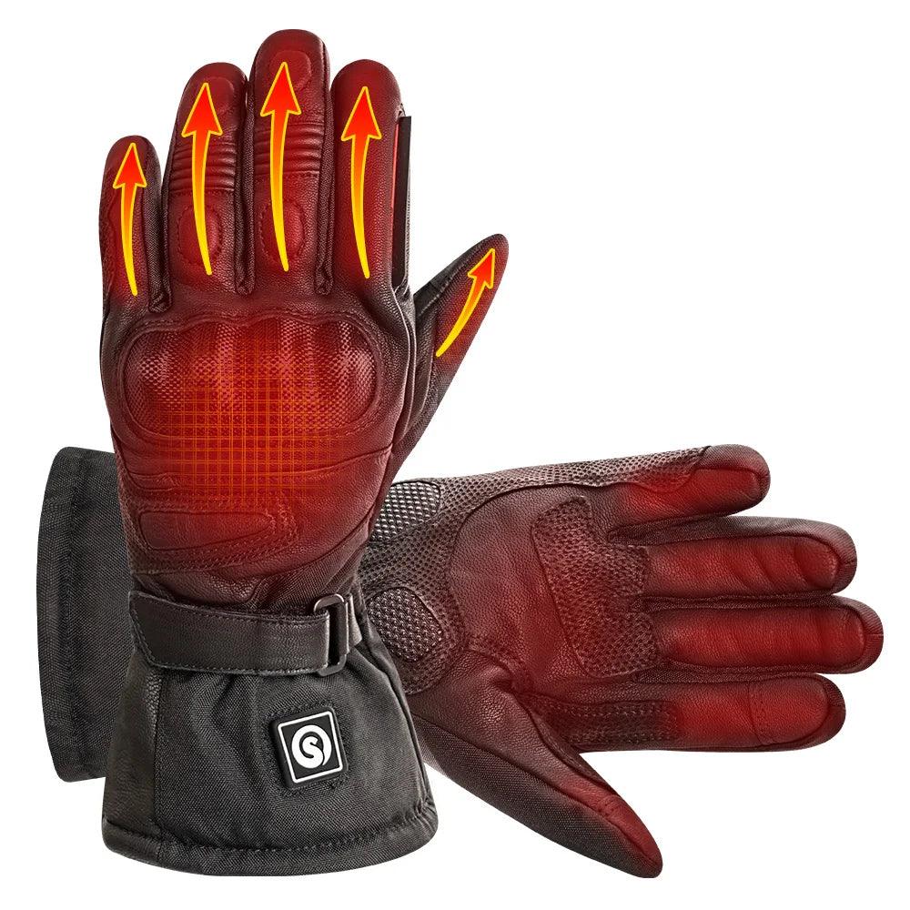 Touchable Thermal Riding Motorcycle Winter Gloves Women Goatskin Soft Waterproof Tactical Winter Gloves Men Warm Heating Gloves - Durage Collection