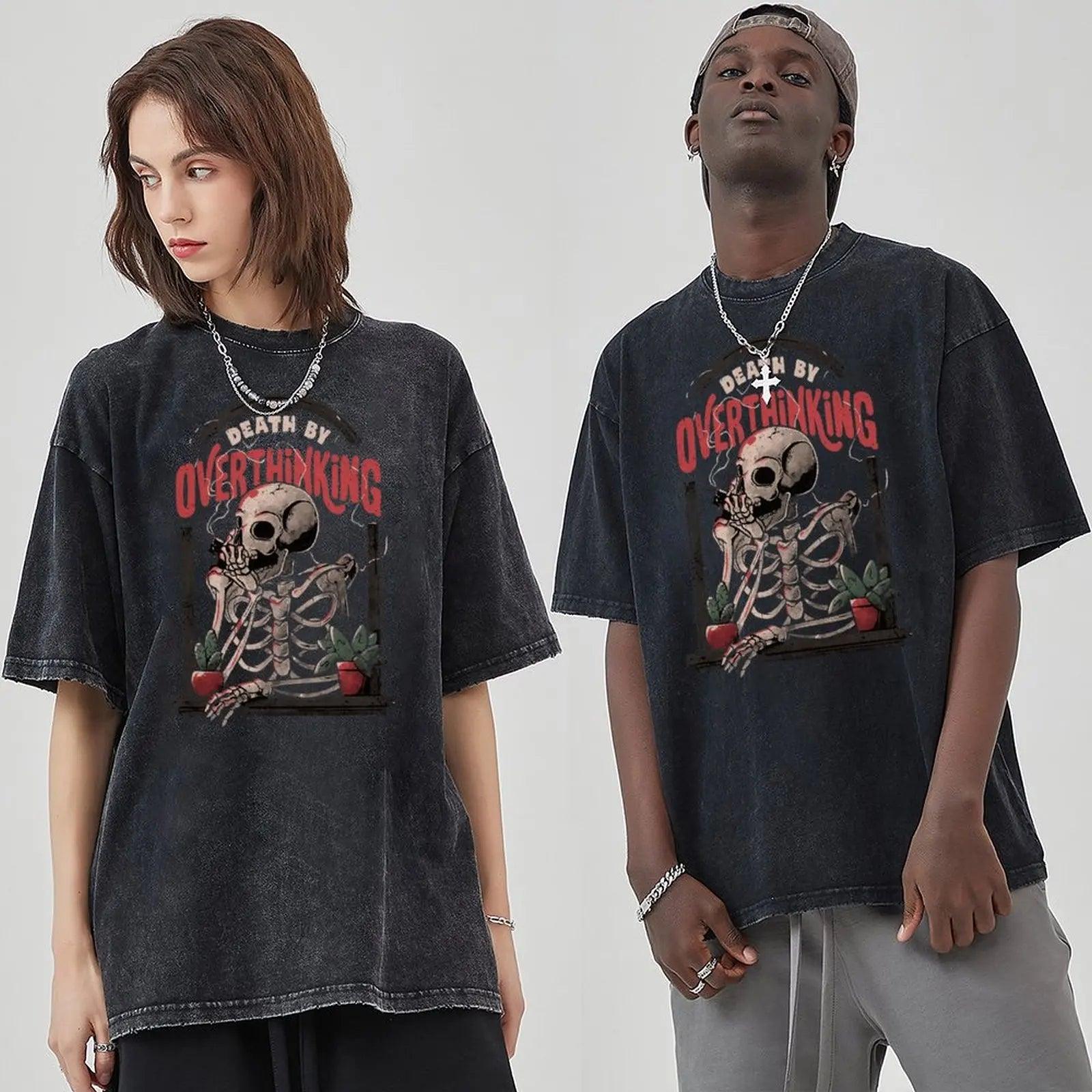 Anime Skull Man Series Print T Shirt For Unisex , Retro Washed Hip Hop T-shirts Streetwear, 100% Cotton Tops Tees, Taylors Swift - Durage Collection