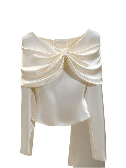 Ruffled Ruched Slim Waist Blouse - Durage Collection