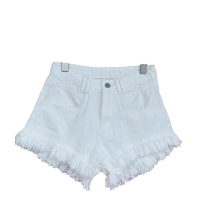 2025 Summer New Women's Tassel Denim Shorts Jeans Ruffled Fringe Perforated Hot Pants - Durage Collection