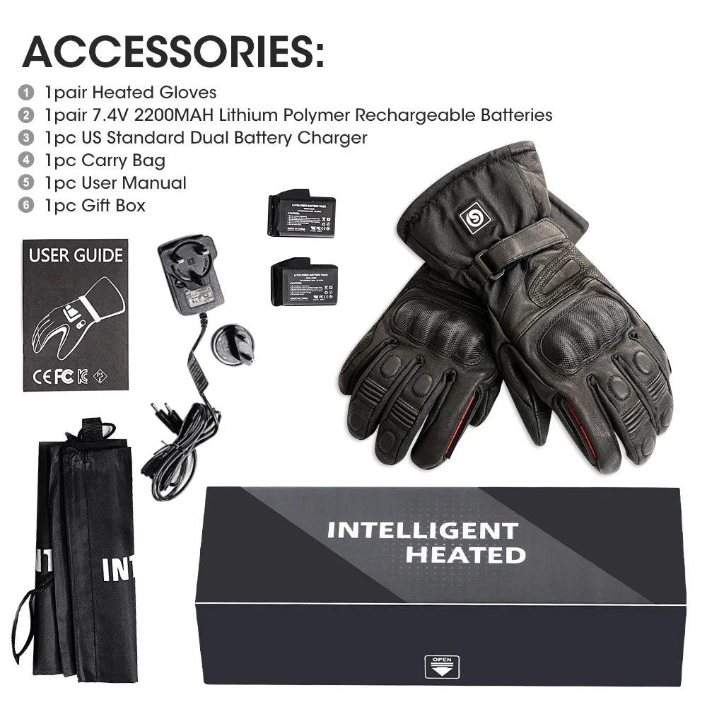 Touchable Thermal Riding Motorcycle Winter Gloves Women Goatskin Soft Waterproof Tactical Winter Gloves Men Warm Heating Gloves - Durage Collection