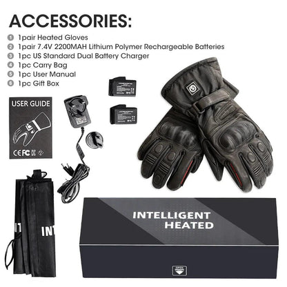 Touchable Thermal Riding Motorcycle Winter Gloves Women Goatskin Soft Waterproof Tactical Winter Gloves Men Warm Heating Gloves - Durage Collection