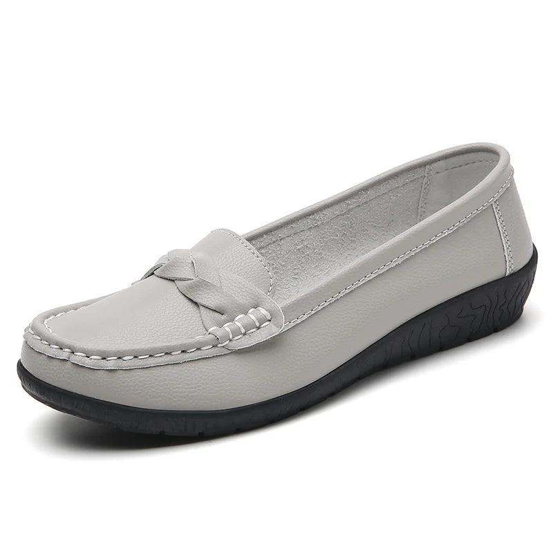 Women Flats Wedge Genuine Leather Fashion Comfortable Shoes Women Slip On Nurse Shoes Moccasins Outdoor Plus Size Tenis Feminino - Durage Collection