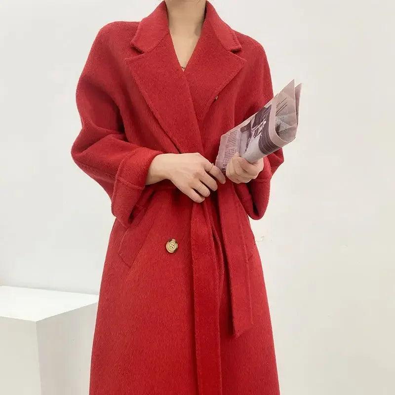 Alpaca Wool Mid Length Coat - Durage Collection