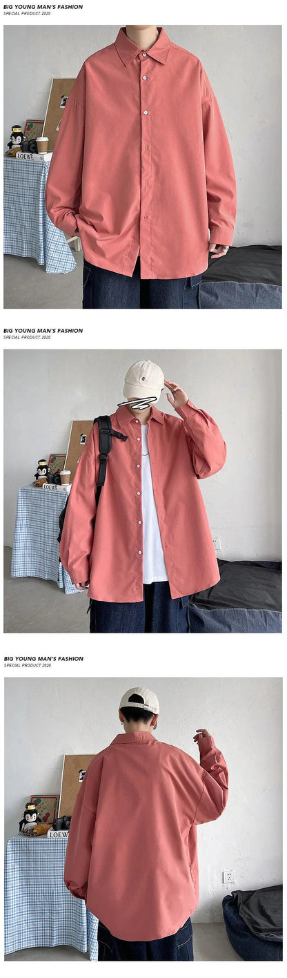 Men Korean Fashion White Long Sleeve Shirts 2023 Mens Harajuku Black Oversized Shirt Male Button Up Shirts Blouses 5XL - Durage Collection
